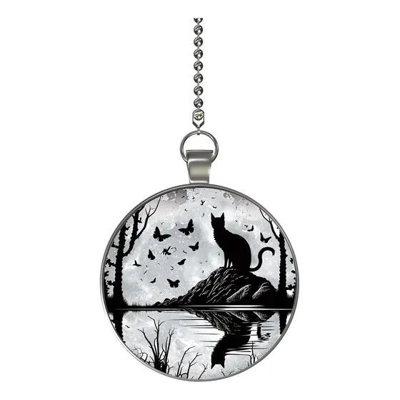 Gato Lago Fantasia Que Brilla Oscuridad Ventilador Techo Luz