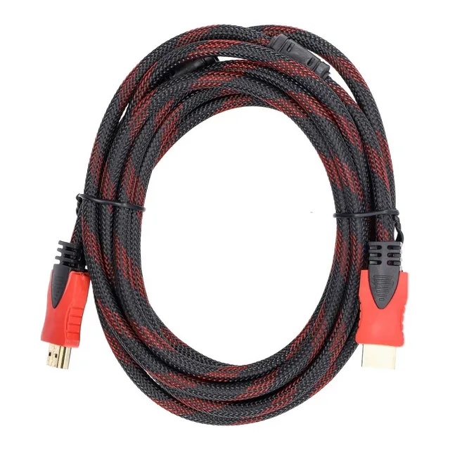 Cable HDMI 1080p 3 Metros Negro Y Rojo