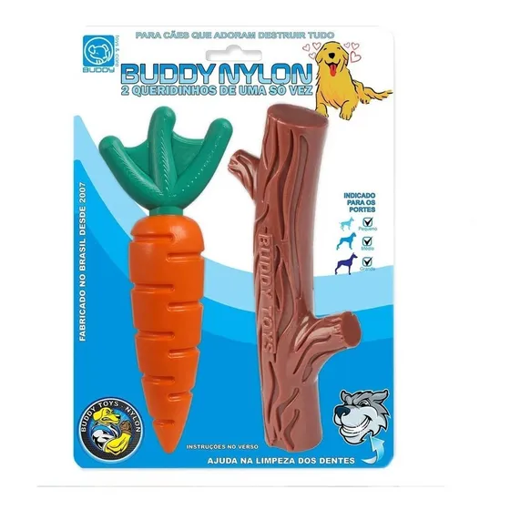 Buddy Toys Mordedores Queridinhos Nylon - Cenoura E Graveto