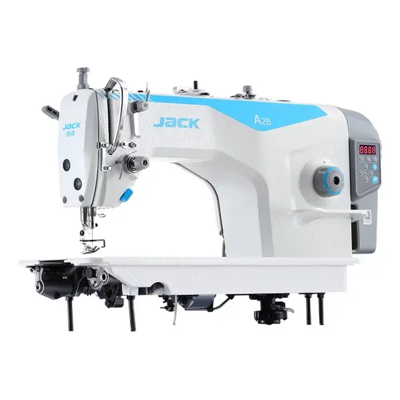 Máquina de coser recta Jack A2b Complete Direct Drive con corte en color blanco, 110 V