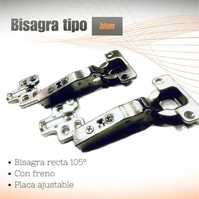 Bisagra Recta Tipo Blum Con Freno