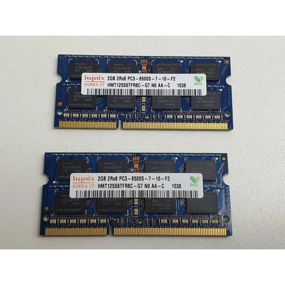 Kit Memoria Hynix De 2gb Pc3-8500s  =  Total 4 Gb