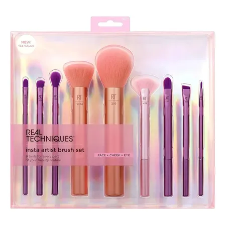 Kit Real Techniques Insta Artist Brush Set 9 Pincéis Multi