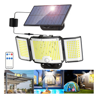 346 Led Lámpara Solar Exterior Jardín De Pared Sensor Luz 346 Led Lámpara Solar Exterior Jardín De Pared Sensor Luz