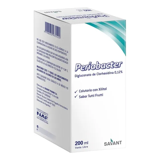 Enjuague Bucal Periobacter Clorhexidina Al 0,12% X 200ml