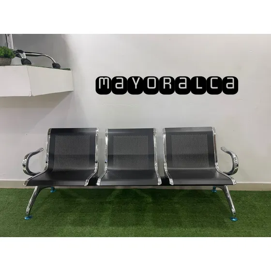 Silla De Espera Negra Cromada