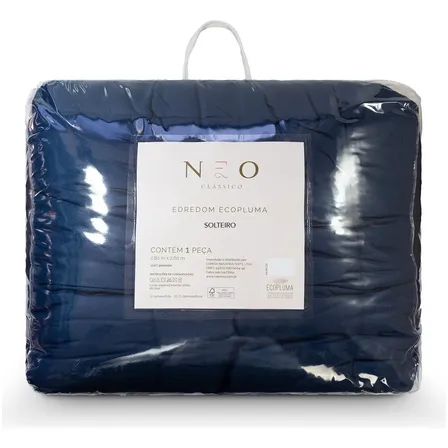 Edredom Ecopluma Casal 220 X 240 Marinho Camesa Azul-marinho Liso