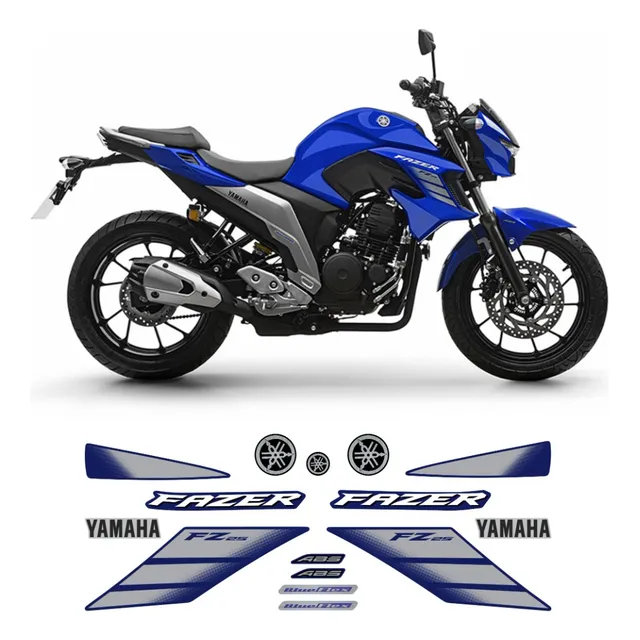 Kit Adesivos Yamaha Fazer 250 Fz 2022 Azul