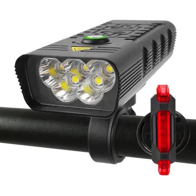 Linterna De Bicicleta 1500 Lumen, Power Bank + Luz Trasera