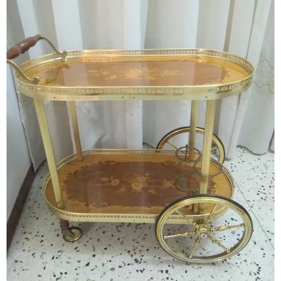 Carro  Bar Estilo Italiano  Marqueteria Vintage