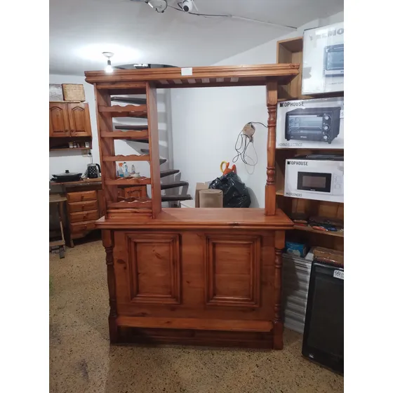 Barra Recta 1.40 Pino Color Algarrobo