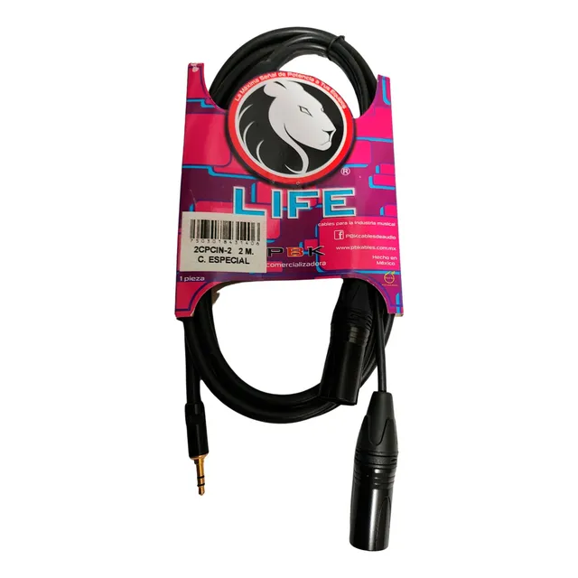 Cable Life 2cpcin-2 Plug 3.5 Stereo A 2 Canon 2 Metros Macho