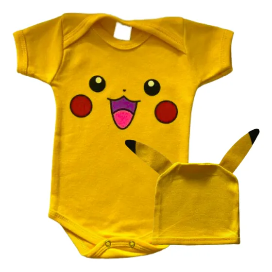 Roupa De Bebe Body Tematico Algodão Com Touca/tapa Orelhinha