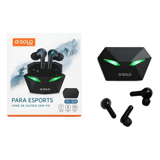 Fone Bluetooth Esportivo A'gold Fn-b25b Led Tws V5.4