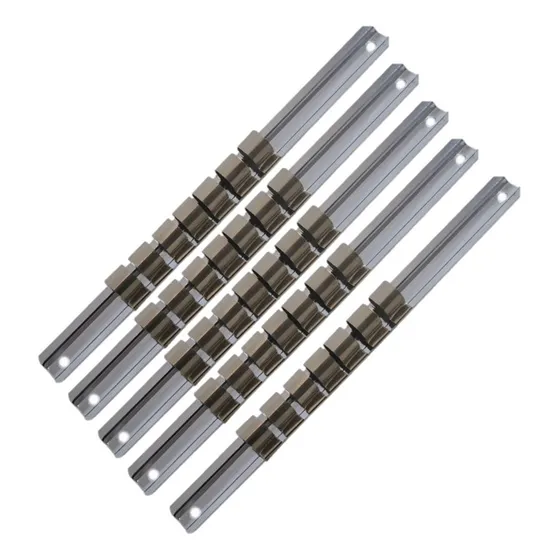 Suporte Trilho  8 Posições Para Soquetes 1/2 Com  5 Pçs