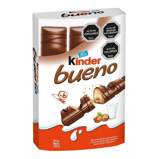 Chocolate Kinder Bueno 6 Unid 129g