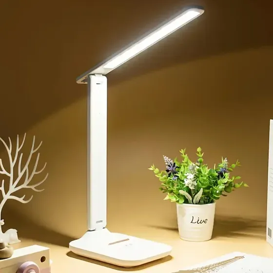 Lámpara De Escritorio Led Recargable Usb 4000mah Lectura Para Escritorio Con 3 Modos Color Blanco