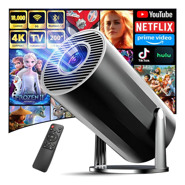 Proyector Profesional 18000lm 4k Con Android Tv Wifi6 1080p