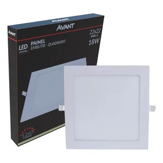 Painel Led Plafon Aluminio Embutir 18w 4000k Branco Neutro 22cm 127/220v Quadrado Cod:858100878 Avant Painel Led Plafon Aluminio Embutir 18w 4000k Branco Neutro 22cm 127/220v Quadrado Cod:858100878 Avant