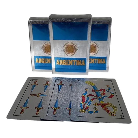 Mazo Cartas Españolas Foil Pack X3 Resistente Al Agua