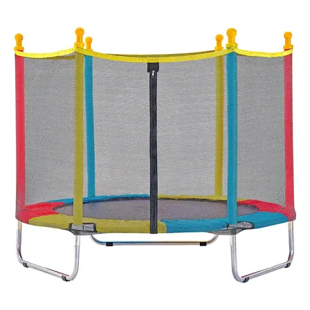 Cama Elástica Infantil Justfun 1,4 M Colorida Com Rede De Proteção Preto Colorido