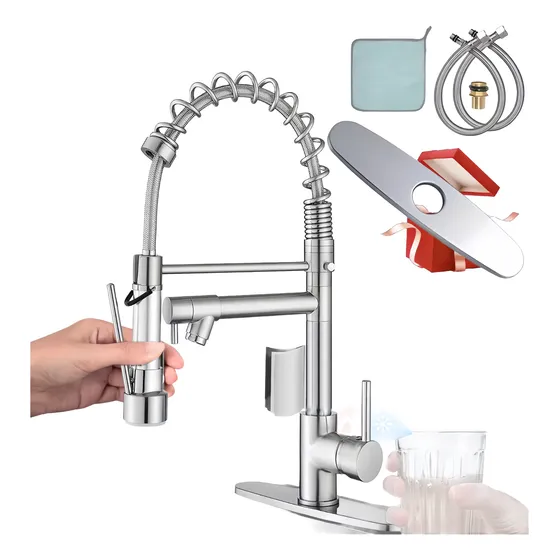 Grifo Cocina Mezcladora Tarja Chef Monomando Antibacterial