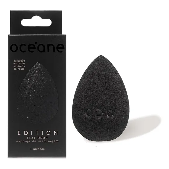Esponja De Maquiagem Flat Drop Océane Edition Preta