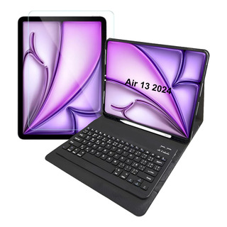 Funda Con Teclado Bluetooth Para iPad Air 13 2024 + Vidrio Funda Con Teclado Bluetooth Para iPad Air 13 2024 + Vidrio