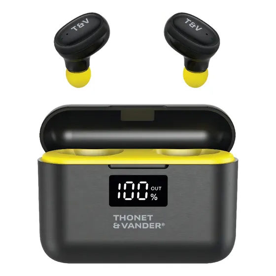 Auriculares in-ear inalámbricos Thonet & Vander Bohne Topp negro con luz LED