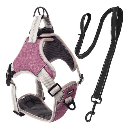 Peitoral Pet Antipuxão Comfort Rosa + Guia Longa 1,5m Madog Peitoral Pet Antipuxão Comfort Rosa + Guia Longa 1,5m Madog