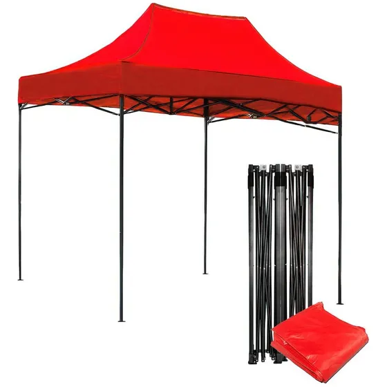 Toldo Plegable 3x2 Impermeable Ajustable Araña Rojo