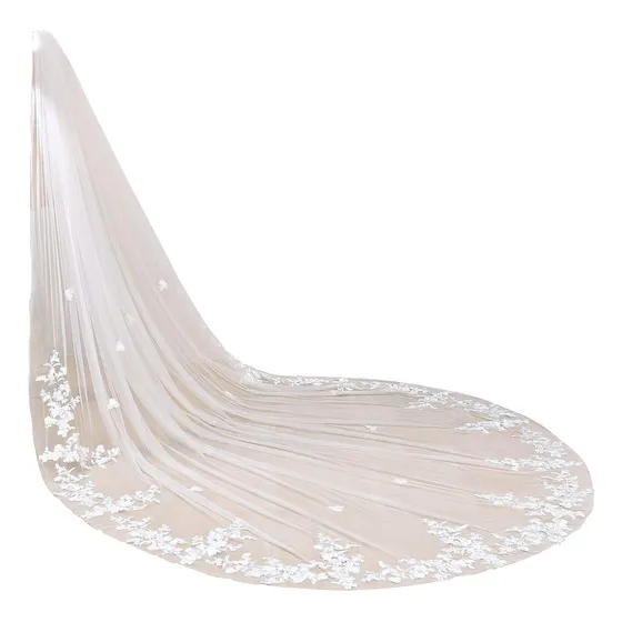 Velo De Novia De 1 Nivel Para Mujer Con Encaje De Flor