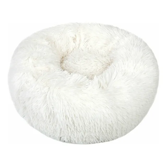 Cama Cucha Puff Redondo 60cm De Felpa P/ Mascotas Talle L