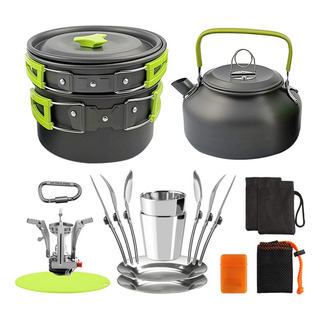 Tomshoo 22pcs Kit Utensilios De Cocina Para Acampar Vajilla Tomshoo 22pcs Kit Utensilios De Cocina Para Acampar Vajilla