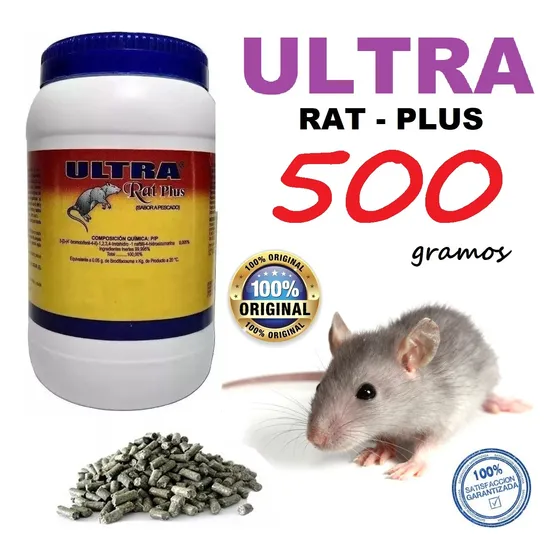 Trampa Cebo Seca Mata Ratas Ratones Ultra Rat 500 Gramos