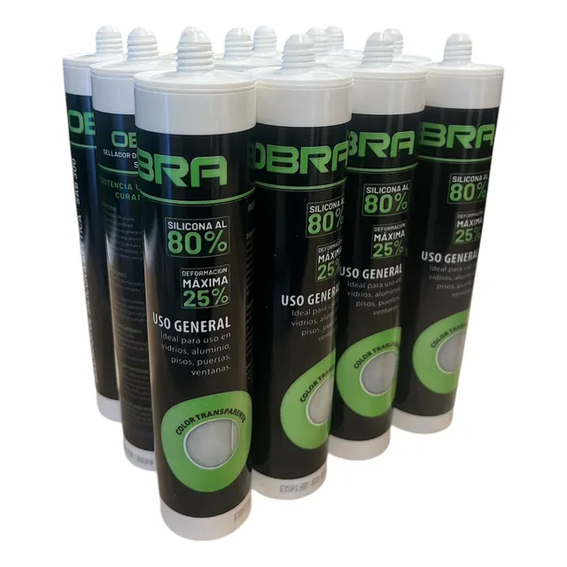 Silicona Neutra X 12 U Transparente Cartucho 300 Ml Obra