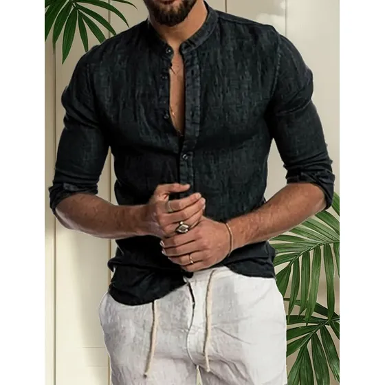 Camisa Hombre Cuello Linen Diseño