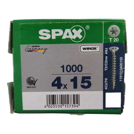 Tornillos Spax Madera 4 X 15 Caja Con 1000 Piezas T20