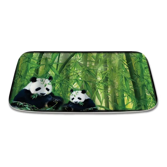 Alfombra Baño Terciopelo Diseño Panda Chino Antideslizante X