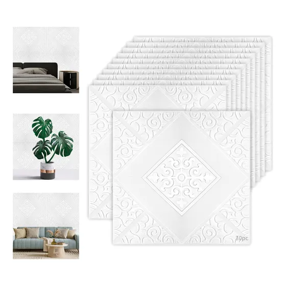 3d Paneles Decorativos De Pared De Xpe Diseño A Cuadros 30pc