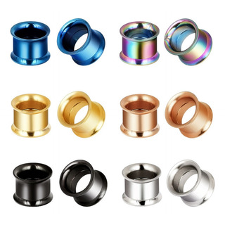 6 Pares Expansor De Túnel Acero Inoxidable Colores Piercing 6 Pares Expansor De Túnel Acero Inoxidable Colores Piercing