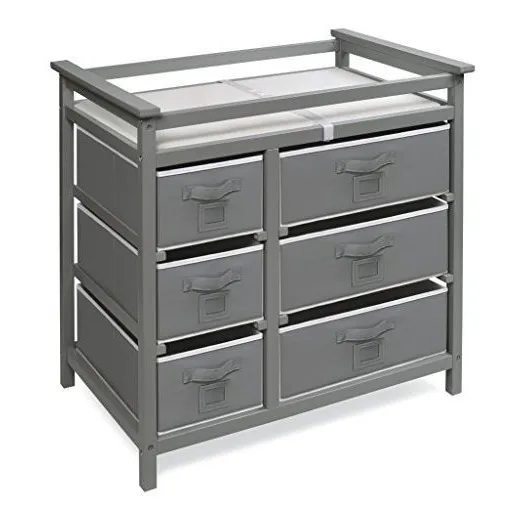 Badger Basket Modern Baby Cambiador De Mesa Con Seis Canasta