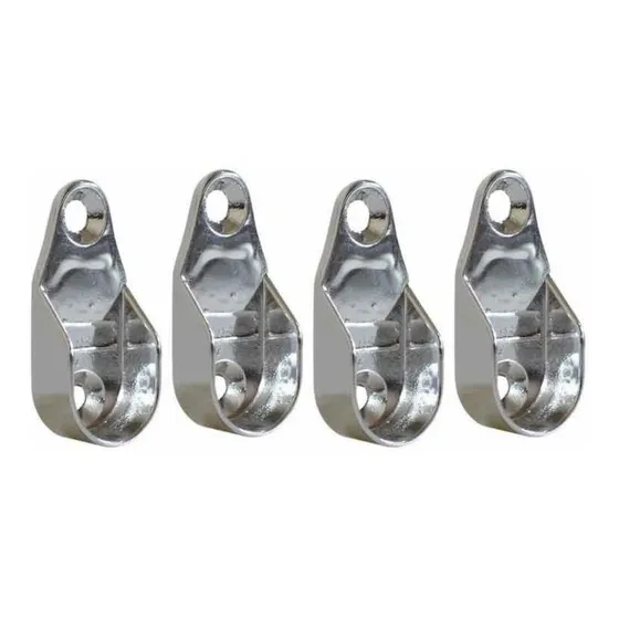 4 Suportes Laterais para Tubo Cabideiro Oval - Guarda Roupas"