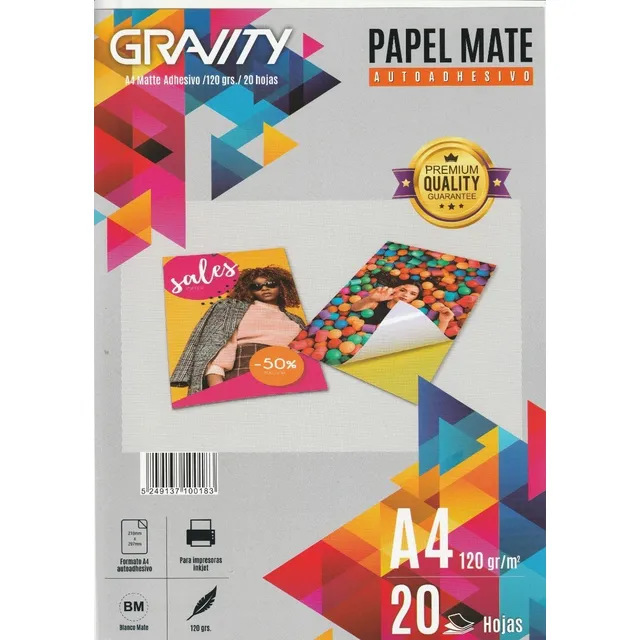 3 Paquetes Papel Fotográfico Autoadhesivo Mate A4 | 130grs.