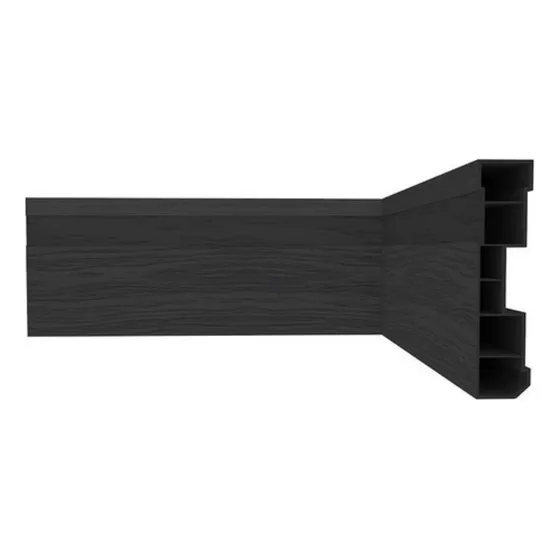 Zócalo Negro Veteado Pvc Plasbil-terminación Varilla 2.4 Mts