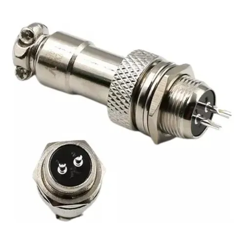 Par De Conector Circular Gx16 Mike - 2 Vias
