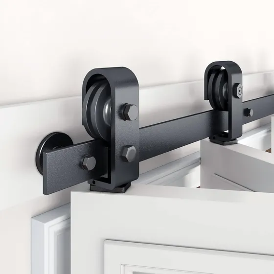 Kit Riel Puerta Tipo Granero Plegable (bi-fold), Con Tirador