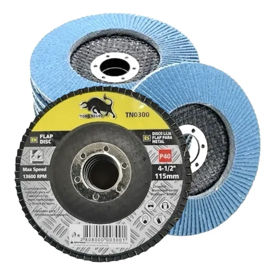 20 Discos Lija Azul Flap Traslapado 4 1/2 Pulgadas Grano 40