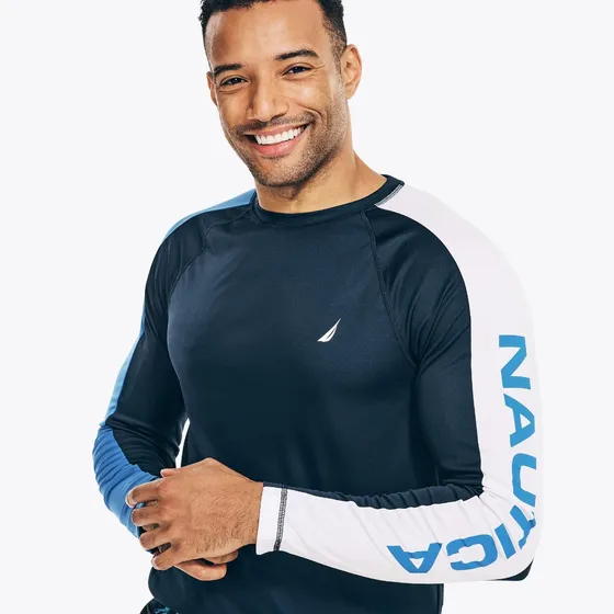 Franela Manga Larga Caballero Upf 30+  Nautica - Talla S  