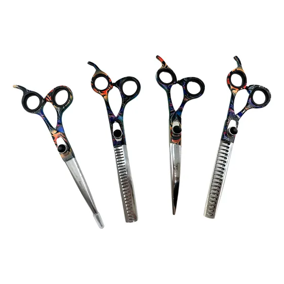 Kit 4 Tesouras 7 Polegadas Maryam Trading Para Banho E Tosa